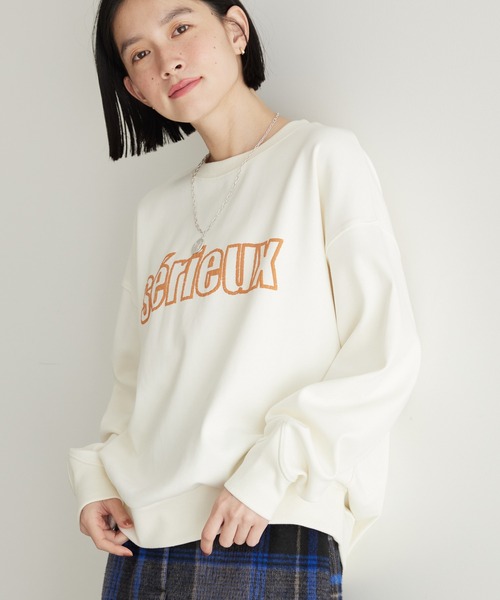 AMERICAN HOLIC（アメリカンホリック）の「発泡ロゴポンチプルオーバー（Tシャツ/カットソー・レディース・ネイビー/グレー系その他/オフホワイト・M/L）」の2枚目の写真