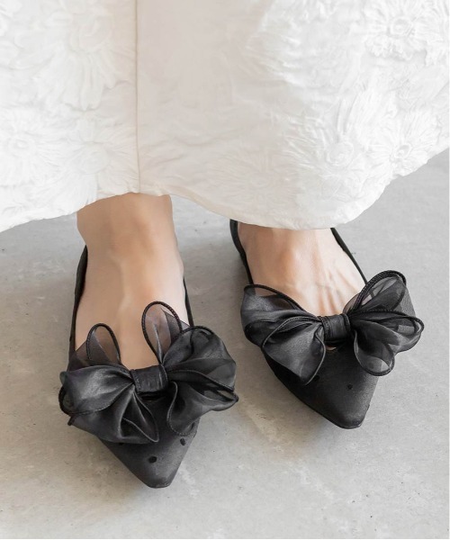 【未使用】RANDA 3E 2WAYシアーリボンフラットパンプス RANDA｜3E 2WAYシアーリボンフラットパンプス | Rakuten Fashion