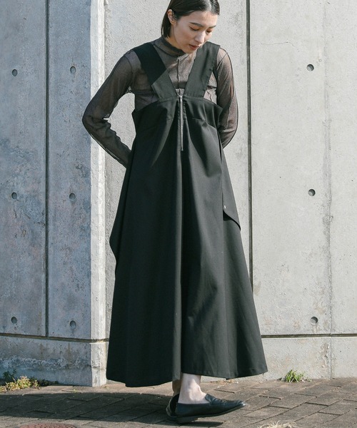 select MOCA(セレクトモカ)の「フロントファスナー2WAYジャンスカ(ジャンパースカート・レディース・グレイッシュベージュ/ブラック・LARGE/MEDIUM)」の21枚目の写真