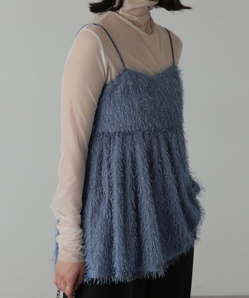 FREE'S MART（フリーズマート）の「◆前後2WAYシャギービスチェ（シャツ/ブラウス・レディース・ホワイト/ブルー/ブラック・FREE）」の3枚目の写真