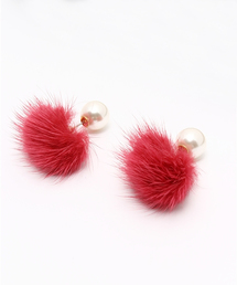 Ray BEAMS | te to te / ミンクファー ピアス(ピアス（両耳用）)