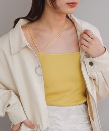 Kastane | 【新色追加/12色展開/2WAY/カップ取り外し可】カップ付き丸紐ベアキャミ(キャミソール)