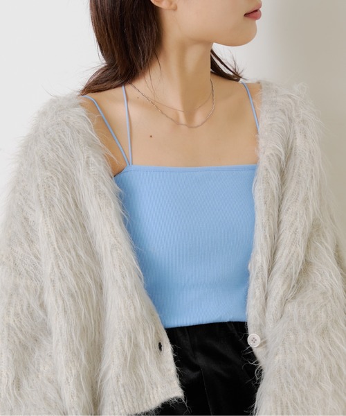 Kastane（カスタネ）の「【新色追加/カラバリ豊富/2WAY/カップ取り外し可】カップ付き丸紐ベアキャミ（キャミソール・レディース・グレー/ブラック/アイボリー/ライム/ピンク/ブルー/サックスブルー/ピンク系その他/ホワイト/ライトグレー/グリーン/オレンジ/ベージュ系その他/ブラウン系その他/ブラック系その他・FREE）」の12枚目の写真