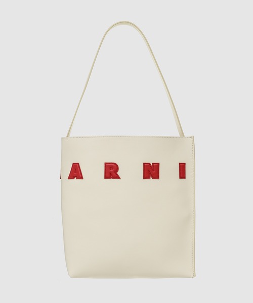 MARNI（マルニ）の「MARNI LOGO CALF LEATHER / ムゼオホーボーバッグ（ショルダーバッグ・レディース・ブラック/アイボリー・ONE SIZE）」の2枚目の写真