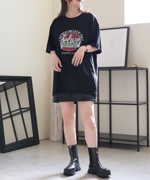 ULEULA（ウルア）の「ロゴTシャツ/オーバーTシャツ（Tシャツ/カットソー・レディース・ネイビー/ホワイト/ブラック/チャコールグレー・FREE）」の6枚目の写真