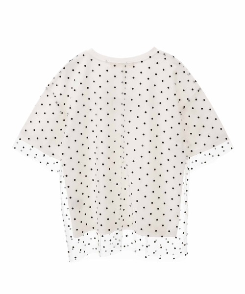 31 Sons de mode（トランテアン　ソン　ドゥ　モード）の「チュールレイヤードＴシャツ（Tシャツ/カットソー・レディース・ホワイト×ブラック/チャコールグレー/オフホワイト・36）」の11枚目の写真