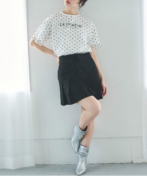31 Sons de mode（トランテアン　ソン　ドゥ　モード）の「チュールレイヤードＴシャツ（Tシャツ/カットソー・レディース・ホワイト×ブラック/チャコールグレー/オフホワイト・36）」の19枚目の写真