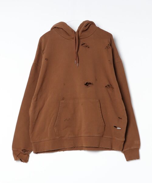 BALLSY.BROTHERS（ボールジーブラザーズ）の「distressed loose hoodie（Tシャツ/カットソー・メンズ・ブラック/オフホワイト/ブラウン・LARGE/MEDIUM）」の3枚目の写真