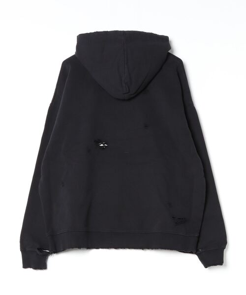 BALLSY.BROTHERS（ボールジーブラザーズ）の「distressed loose hoodie（Tシャツ/カットソー・メンズ・ブラック/オフホワイト/ブラウン・LARGE/MEDIUM）」の4枚目の写真