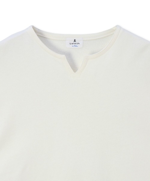 LANVIN en Bleu(ランバンオンブルー)の「麻混ミニ裏毛 7分袖 キーネックスウェット(スウェット・メンズ・ライトグレー/オフホワイト・52/50/48/46)」の7枚目の写真