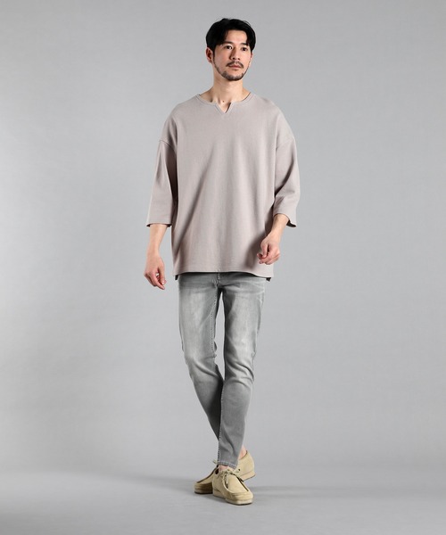 LANVIN en Bleu(ランバンオンブルー)の「麻混ミニ裏毛 7分袖 キーネックスウェット(スウェット・メンズ・ライトグレー/オフホワイト・52/50/48/46)」の13枚目の写真