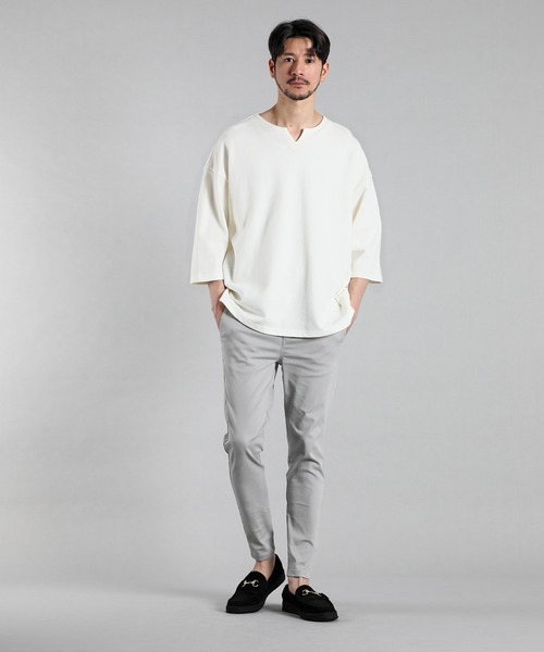 LANVIN en Bleu(ランバンオンブルー)の「麻混ミニ裏毛 7分袖 キーネックスウェット(スウェット・メンズ・ライトグレー/オフホワイト・52/50/48/46)」の11枚目の写真