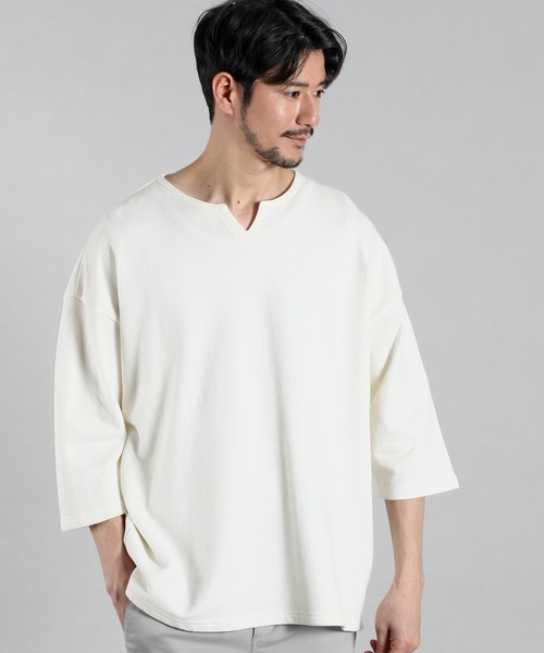 LANVIN en Bleu(ランバンオンブルー)の「麻混ミニ裏毛 7分袖 キーネックスウェット(スウェット・メンズ・ライトグレー/オフホワイト・52/50/48/46)」の10枚目の写真