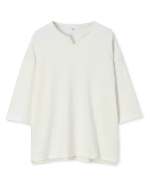 LANVIN en Bleu(ランバンオンブルー)の「麻混ミニ裏毛 7分袖 キーネックスウェット(スウェット・メンズ・ライトグレー/オフホワイト・52/50/48/46)」の4枚目の写真