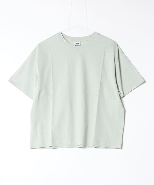 TIGORA(ティゴラ)の「ティゴラ TIGORA コットンオーバーサイズTシャツ(Tシャツ/カットソー・レディース・ライトグリーン/グリーン/ホワイト/ラベンダー/コーラル/ブラック・S/M/L/XL)」の4枚目の写真