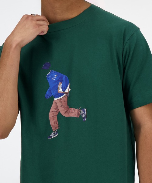 NEW BALANCE（ニューバランス）の「Athletics Sport Styleリラックス ショートスリーブTシャツ（Tシャツ/カットソー・メンズ・グリーン/ヘザーグレー・XX-LARGE/X-LARGE/MEDIUM/SMALL/LARGE）」の3枚目の写真