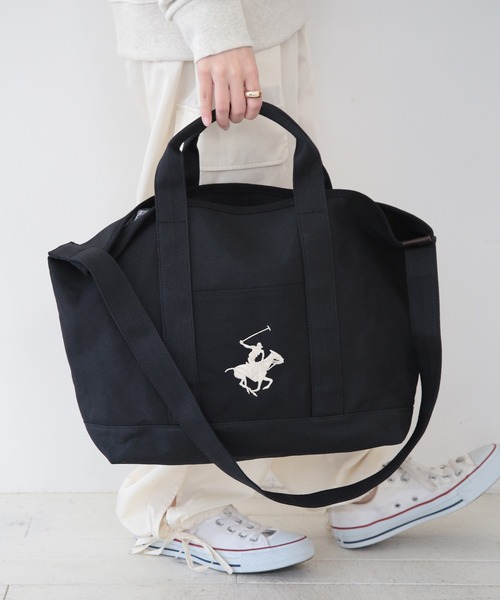 BEVERLY HILLS POLO CLUB(ビバリーヒルズポロクラブ)の「【BEVERLY HILLS POLO CLUB】A4収納可能 2WAYトートバッグ ショルダーバッグ BHC008(トートバッグ・レディース・ブラック/アイボリー/オリーブ/グレー/ネイビー/ベージュ/ブラック系その他2・FREE)」の12枚目の写真