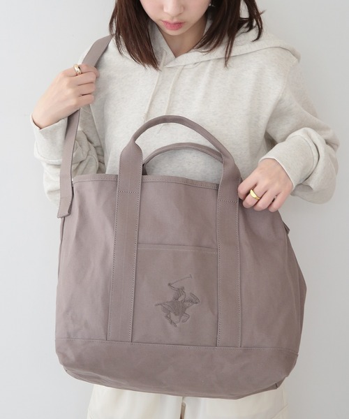 BEVERLY HILLS POLO CLUB(ビバリーヒルズポロクラブ)の「【BEVERLY HILLS POLO CLUB】A4収納可能 2WAYトートバッグ ショルダーバッグ BHC008(トートバッグ・レディース・ブラック/アイボリー/オリーブ/グレー/ネイビー/ベージュ/ブラック系その他2・FREE)」の19枚目の写真