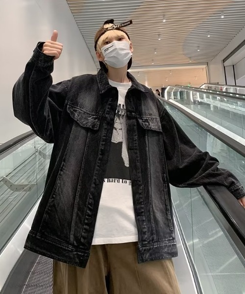 MGV(エムジーヴィー)の「Oversized Denim Jacket(デニムジャケット・メンズ・ブラウン/ブラック・MEDIUM/LARGE/X-LARGE)」の3枚目の写真