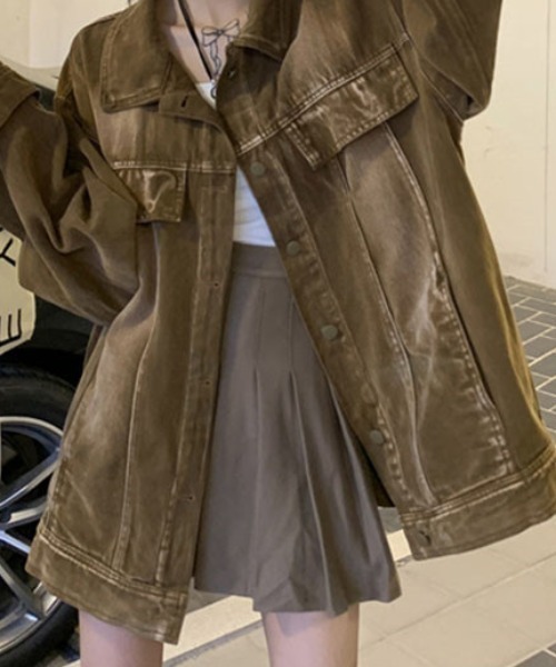 MGV(エムジーヴィー)の「Oversized Denim Jacket(デニムジャケット・メンズ・ブラウン/ブラック・MEDIUM/LARGE/X-LARGE)」の5枚目の写真