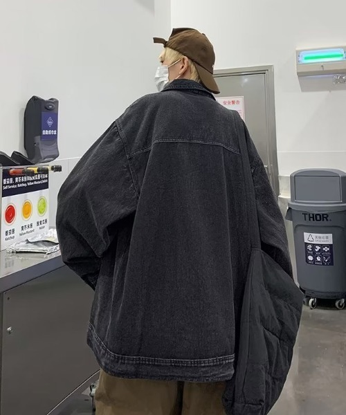 MGV(エムジーヴィー)の「Oversized Denim Jacket(デニムジャケット・メンズ・ブラウン/ブラック・MEDIUM/LARGE/X-LARGE)」の4枚目の写真