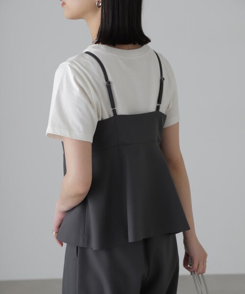 FREE'S MART（フリーズマート）の「◆[セットアップ対応]ペプラムキャミソールビスチェ（シャツ/ブラウス・レディース・ブラック/ベージュ・FREE）」の6枚目の写真