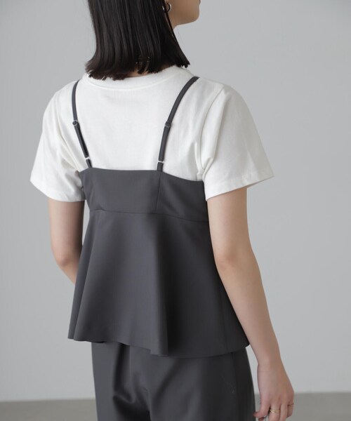 FREE'S MART（フリーズマート）の「◆[セットアップ対応]ペプラムキャミソールビスチェ（シャツ/ブラウス・レディース・ブラック/ベージュ・FREE）」の7枚目の写真