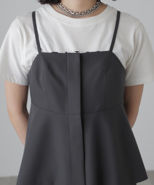 FREE'S MART（フリーズマート）の「◆[セットアップ対応]ペプラムキャミソールビスチェ（シャツ/ブラウス・レディース・ブラック/ベージュ・FREE）」の11枚目の写真