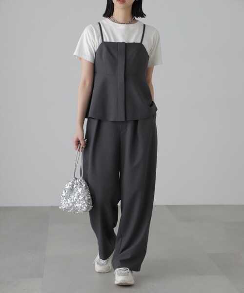 FREE'S MART（フリーズマート）の「◆[セットアップ対応]ペプラムキャミソールビスチェ（シャツ/ブラウス・レディース・ブラック/ベージュ・FREE）」の15枚目の写真