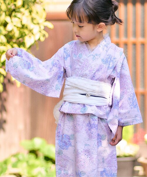 apres les cours（アプレレクール）の「【アプレのはんなり浴衣】着くずれしにくいワンピースタイプ（浴衣・キッズ・ブラック/ネイビー/サックスブルー/ピンク/ミント/ストライプ/ラベンダー・150/100/110/120/130/140）」の10枚目の写真