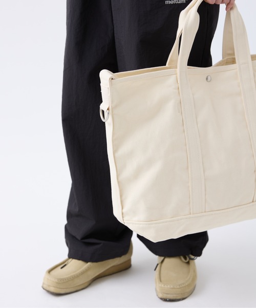 meltum(メルタム)の「2WAY CANVAS TOTE(トートバッグ・メンズ・ブラック/ナチュラル・FREE)」の11枚目の写真