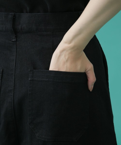 Apo(s)ture(アポスチャー)の「DUA-001/デニムワンタックサルエルパンツ(デニムパンツ・レディース・ネイビー/ブラック・XS/S/M/L/XL)」の9枚目の写真