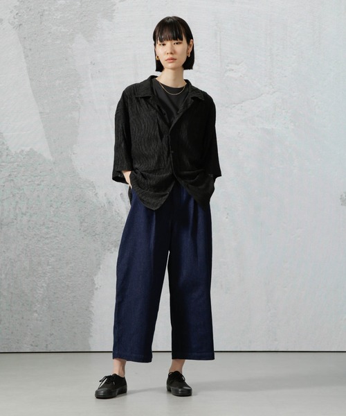 Apo(s)ture(アポスチャー)の「DUA-001/デニムワンタックサルエルパンツ(デニムパンツ・レディース・ネイビー/ブラック・XS/S/M/L/XL)」の18枚目の写真