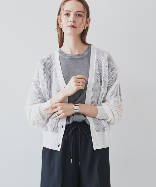 【セール】メッシュ編みシアーカーディガン（カーディガン/ボレロ）｜cloenc（クロエンス） 5,757円