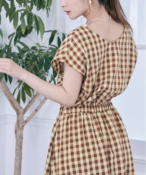 kirakiraShop(キラキラショップ)の「前後 2way ボタン ブラウジング ワンピース(ワンピース・レディース・ブルー系その他/ブラウン系その他・M)」の11枚目の写真