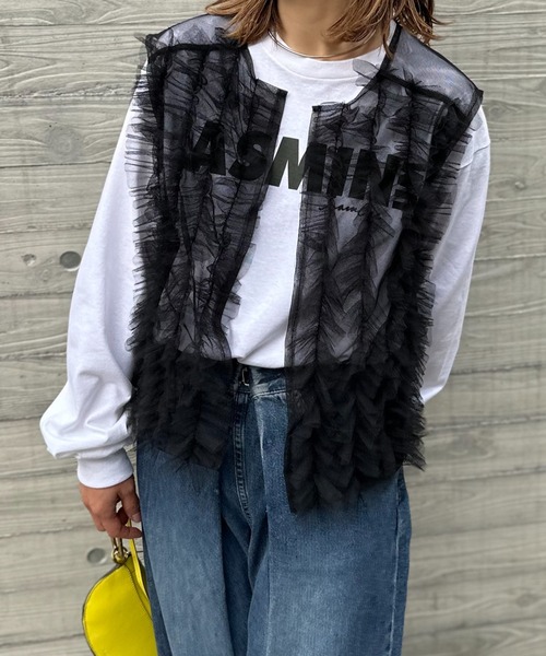 mi via loca（ミヴィアロカ）の「シアーチュール フリルベスト（ベスト