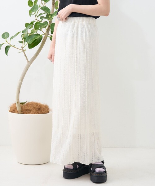 FREAK'S STORE（フリークスストア）の「ストライプレーススカート（スカート・レディース・オフホワイト/ブラック/ブルー・ﾌﾘ-）」の8枚目の写真