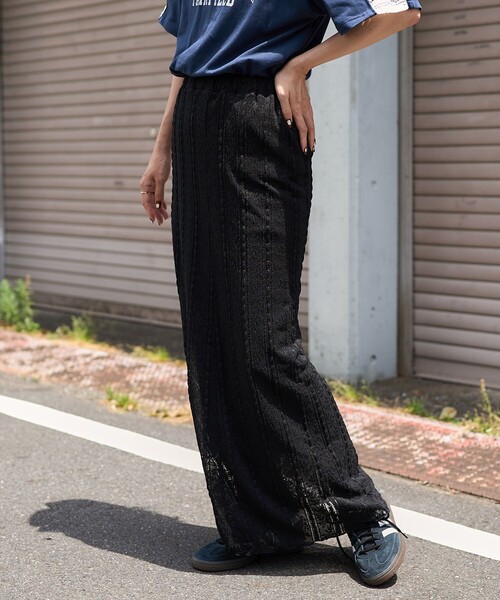 FREAK'S STORE（フリークスストア）の「ストライプレーススカート（スカート・レディース・オフホワイト/ブラック/ブルー・ﾌﾘ-）」の12枚目の写真