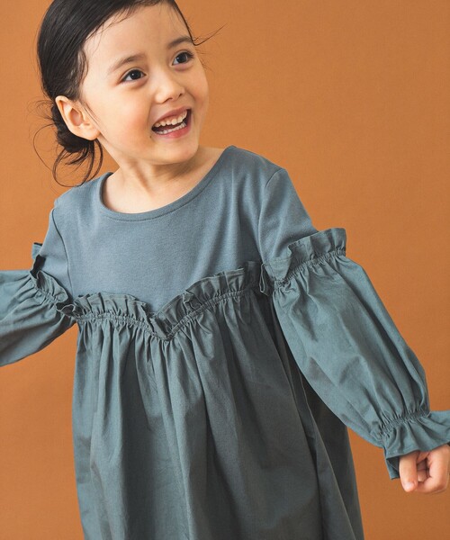 B:MING by BEAMS（ビーミングバイビームス）の「切替 フリルワンピース（90～140cm）（ワンピース・キッズ・ベージュ/ブラック/ブルー系その他2・90/100/110/120/130/140）」の16枚目の写真