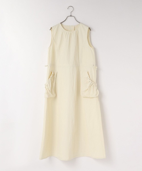 セール】ポケツキドロストワンピースノースリーブ 113601（ワンピース