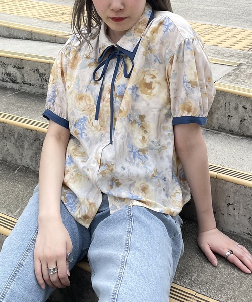 NICOLE CLUB（ニコル クラブ）の「ダブル衿柄ブラウス（シャツ