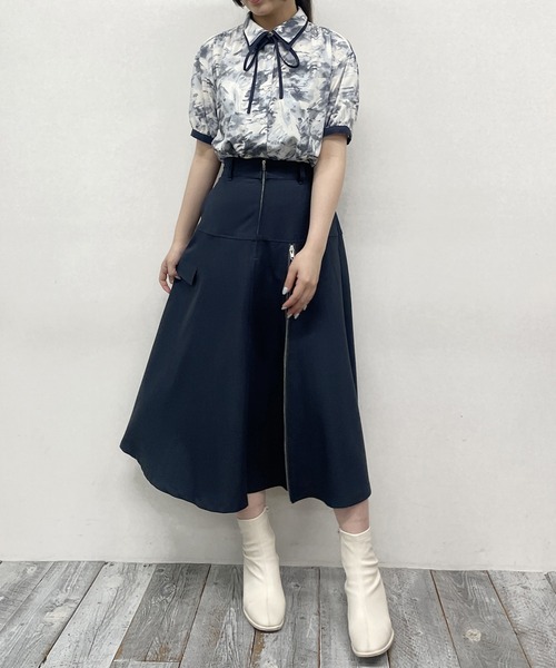 NICOLE CLUB（ニコル クラブ）の「ダブル衿柄ブラウス（シャツ