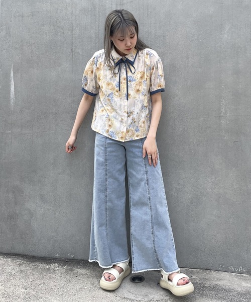 NICOLE CLUB（ニコル クラブ）の「ダブル衿柄ブラウス（シャツ