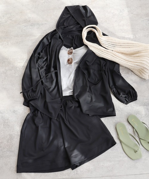 reca(レカ)の「UVカット ラッシュガード パーカー(ラッシュガード・レディース・ブラック/モカ・L/M)」の20枚目の写真