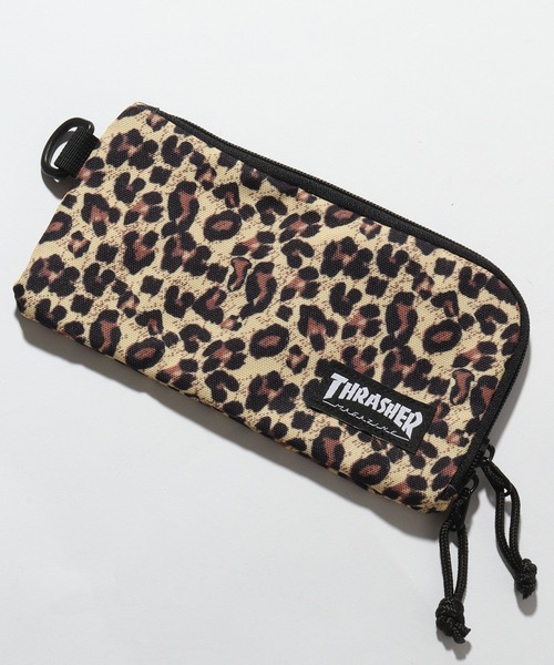 THRASHER（スラッシャー）の「【THRASHER/スラッシャー】ダブルファスナーL字型ロングウォレット（財布・メンズ・ブラック/レオパード・FREE）」の2枚目の写真