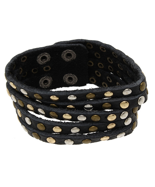 WEGO（ウィゴー）の「WEGO/ラウンドスタッズ5連ブレスレット（ブレスレット・メンズ・ブラウン/ブラック・FREE）」の2枚目の写真