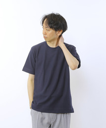 グレンチェックジャガードクルーネックTシャツ
