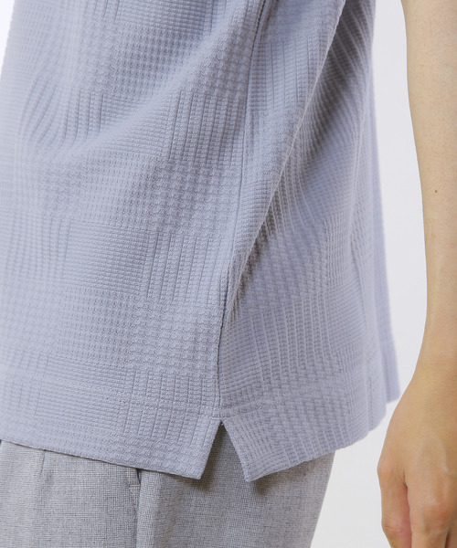 MEN'S MELROSE(メンズメルローズ)の「グレンチェックジャガードクルーネックTシャツ(Tシャツ/カットソー・メンズ・ブルーグレー/ホワイト/ネイビー・2/3/4)」の22枚目の写真
