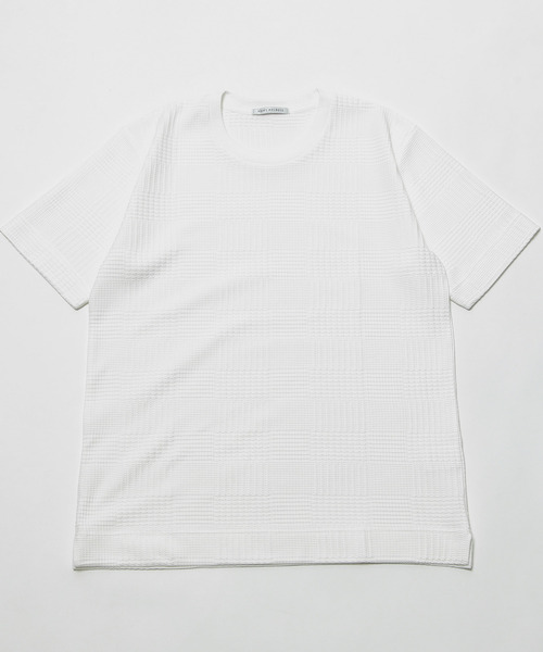 MEN'S MELROSE(メンズメルローズ)の「グレンチェックジャガードクルーネックTシャツ(Tシャツ/カットソー・メンズ・ブルーグレー/ホワイト/ネイビー・2/3/4)」の21枚目の写真