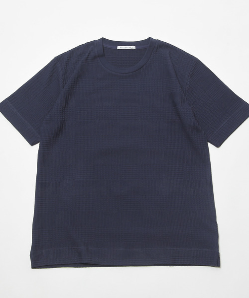 MEN'S MELROSE(メンズメルローズ)の「グレンチェックジャガードクルーネックTシャツ(Tシャツ/カットソー・メンズ・ブルーグレー/ホワイト/ネイビー・2/3/4)」の17枚目の写真